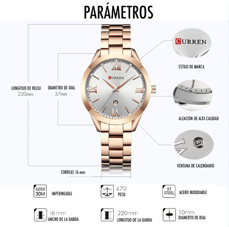 Reloj Para Dama Curren 9007