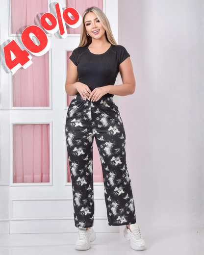 Conjunto Pantalón Estampado y Camiseta  Talla Única