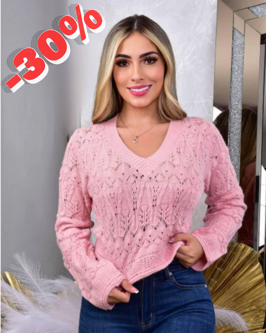 Saco Tejido de Punto Manga Larga Corto