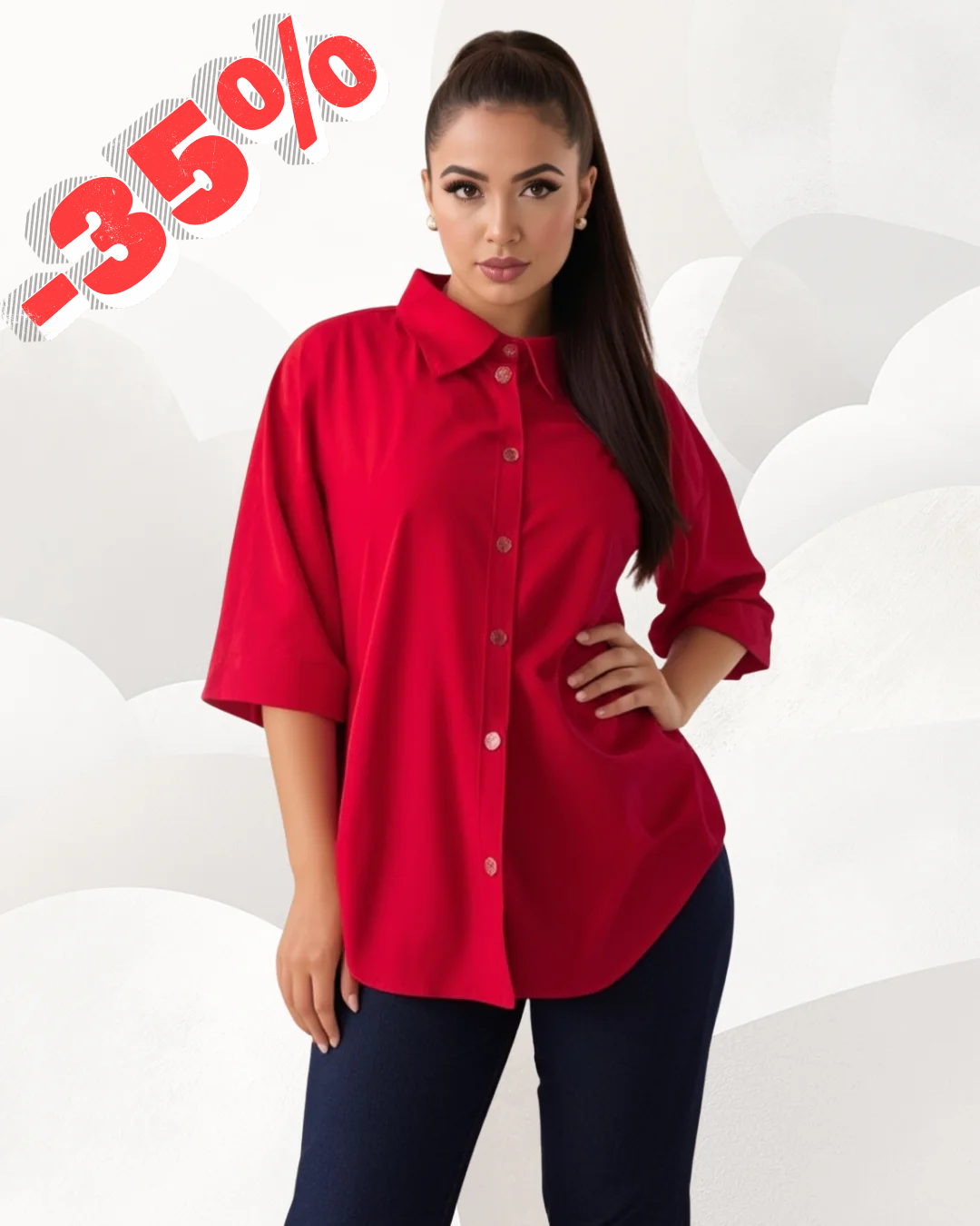 Blusa Dama Greta Manga Tres Cuartos