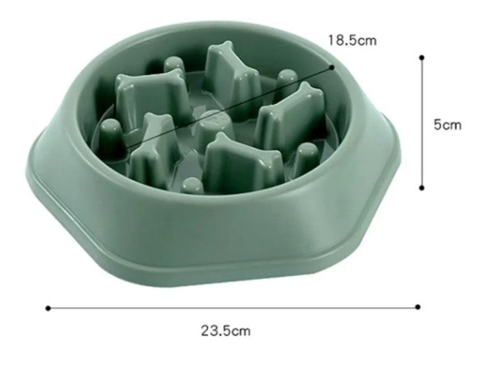 Comedero / Plato Huesito Antirreflujo Plastico Perro
