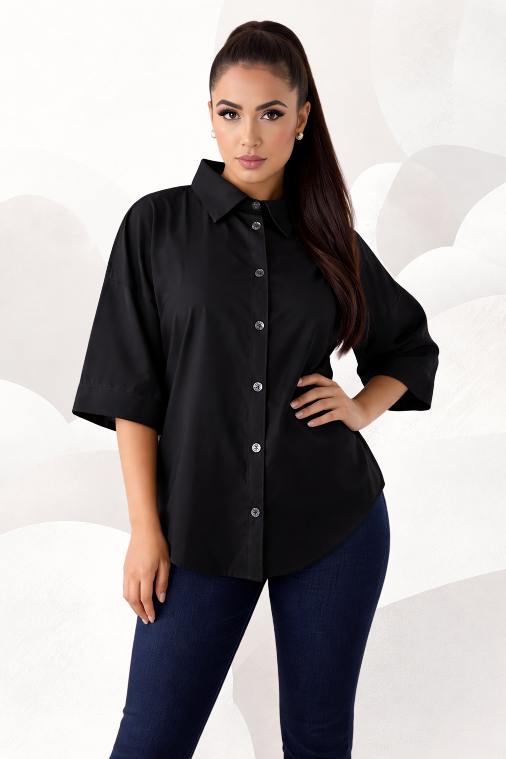 Blusa Dama Greta Manga Tres Cuartos