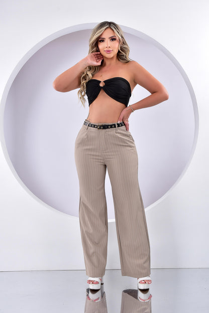 Pantalón Con Cinturón Para Dama