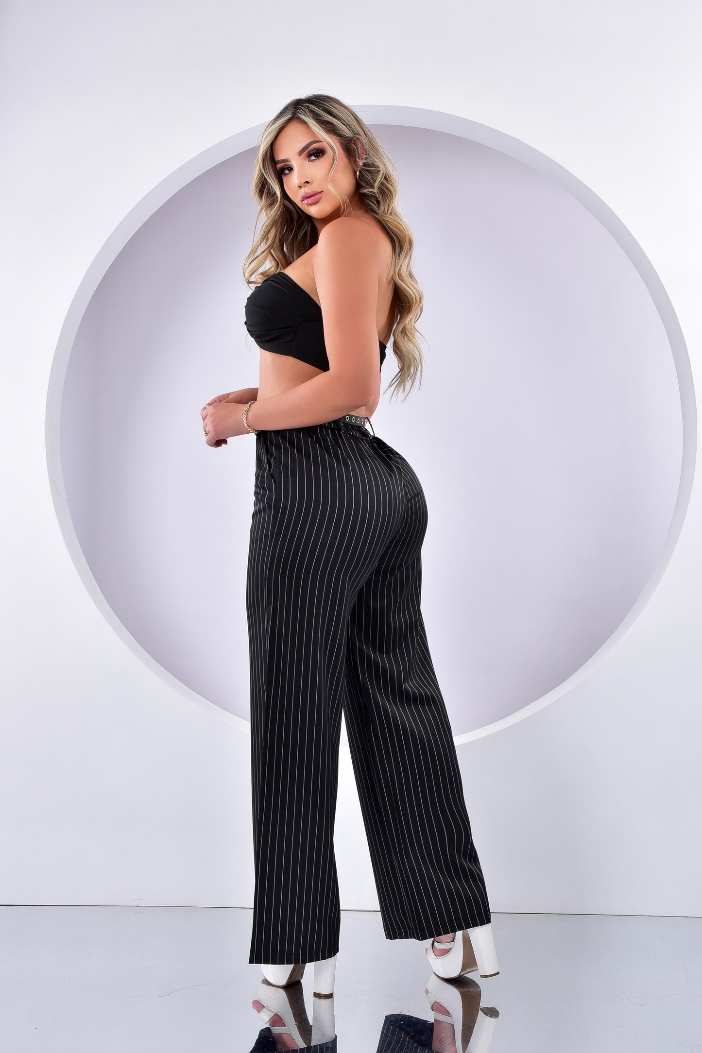 Pantalón Con Cinturón Para Dama
