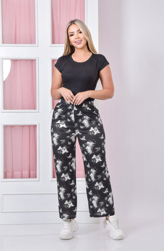Conjunto Pantalón Estampado y Camiseta  Talla Única