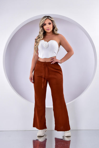 Pantalón Casual Dama Tejido de Punto Talla Única