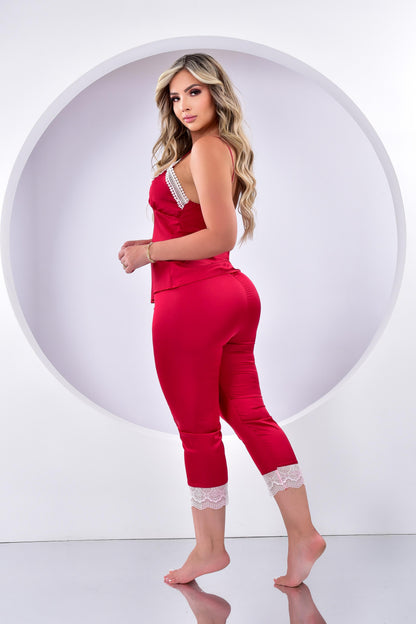 Pijama Para Dama Cinco Piezas Seda Fria