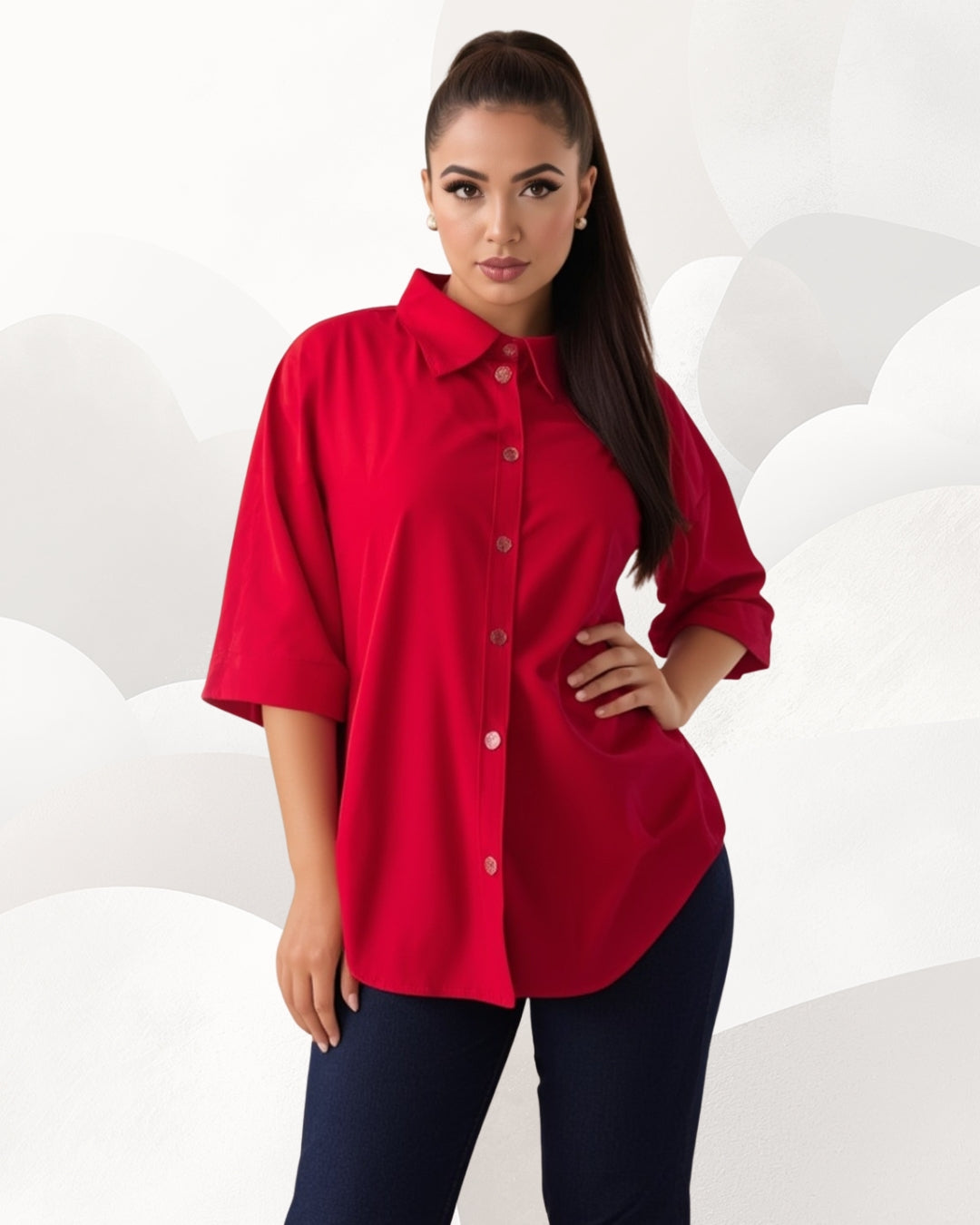 Blusa Dama Greta Manga Tres Cuartos