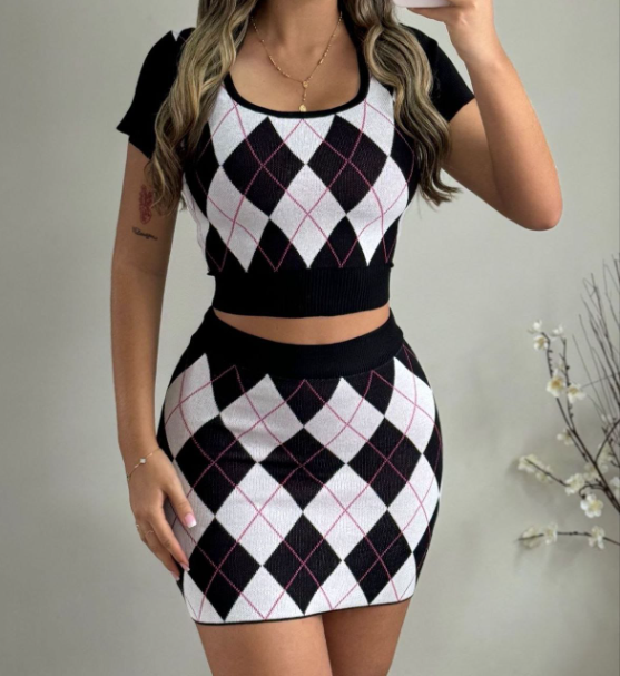 Conjunto en Hilo Diseño de Rombos