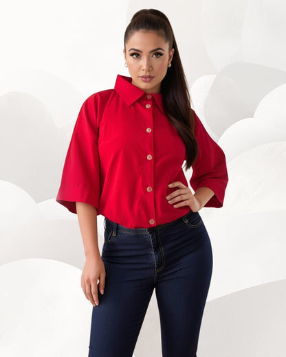 Blusa Dama Greta Manga Tres Cuartos