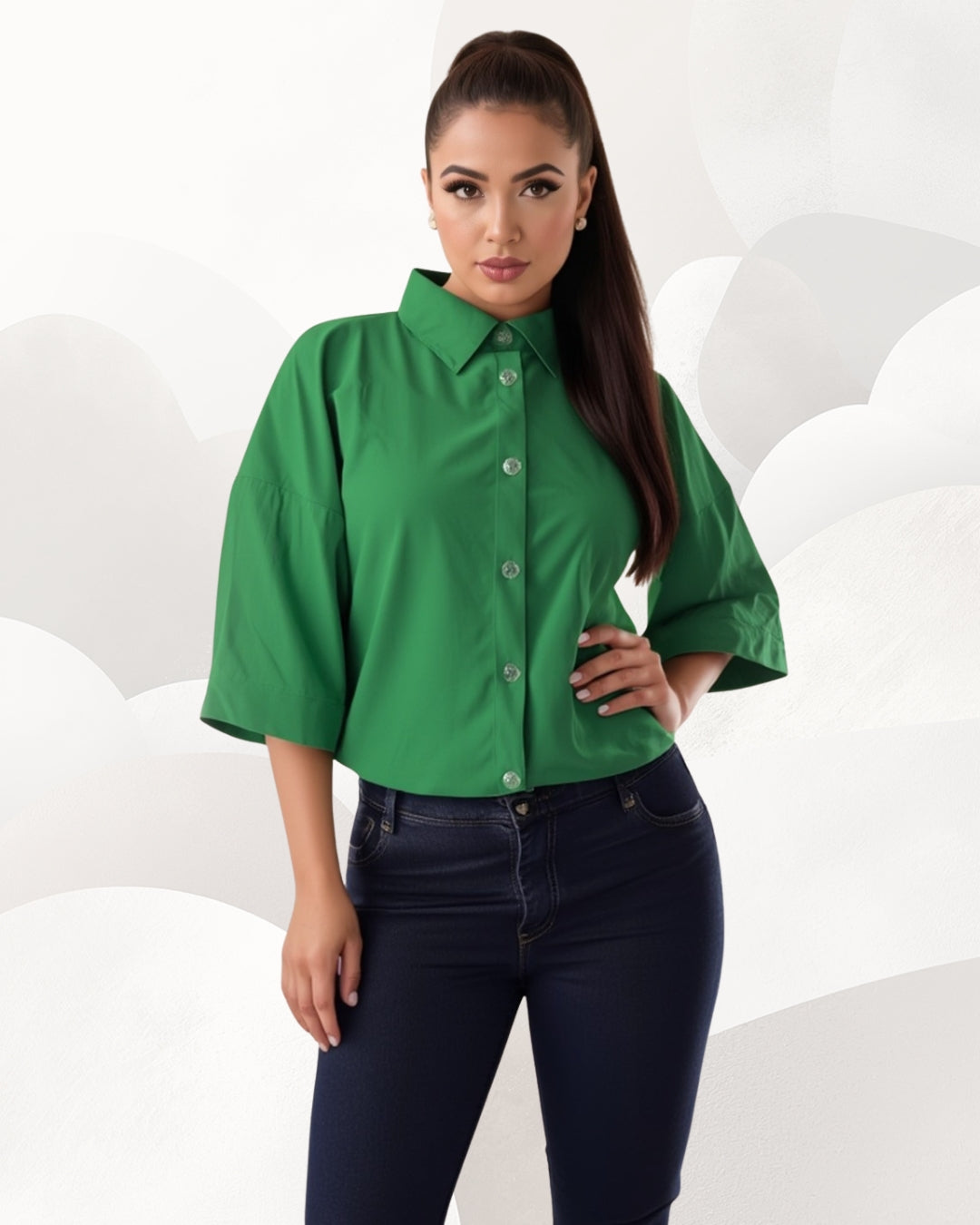 Blusa Dama Greta Manga Tres Cuartos